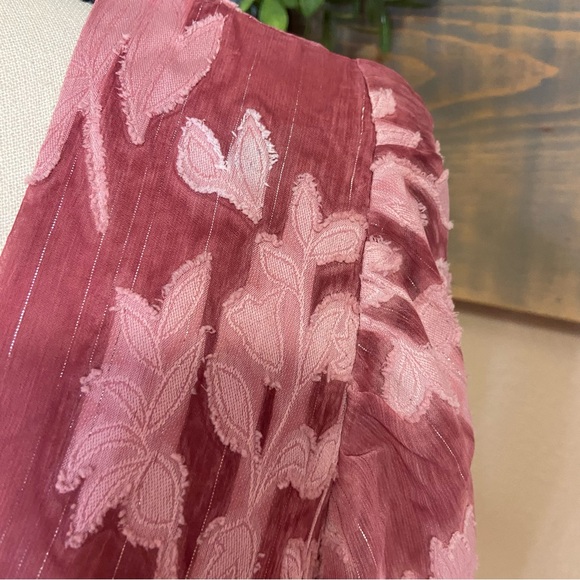 Lulus Meant to Shine Mauve Floral Jacquard Mini Dress - Size M - Picture 7 of 10